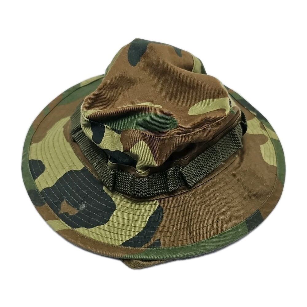 Gulf War l U.S. Army GI's Hot Weather Woodland Camo Sun Hat Size 71/2 Hunting